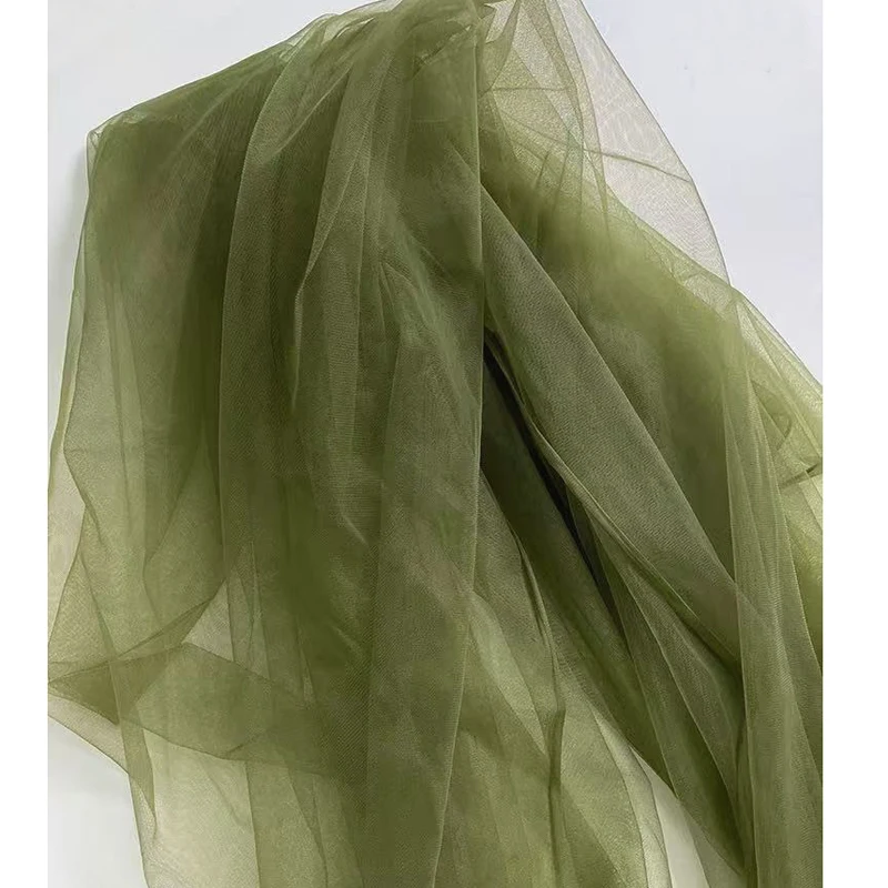 Green Series Soft Tulle Fabric for Elegant Wedding Decorations and Stylish Crafts