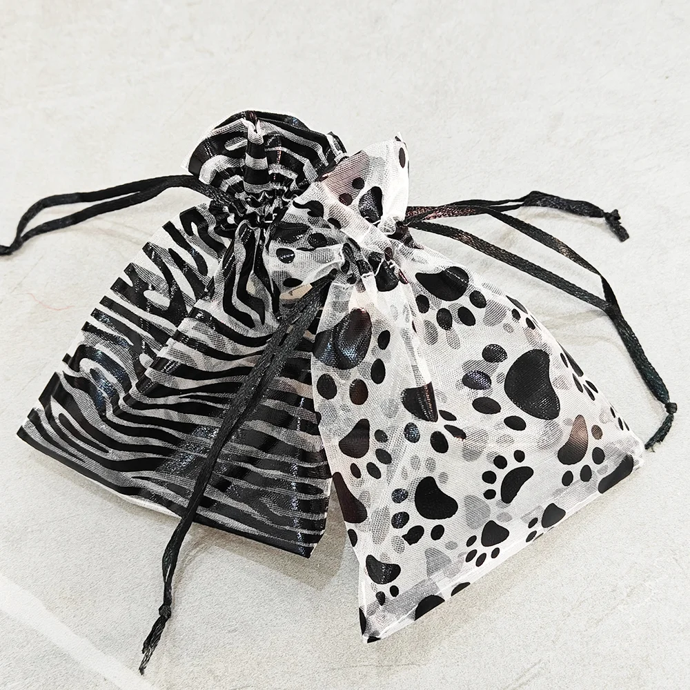 10/25/50 stücke Organza Geschenk Tasche Schwarze Katze Klaue Schmuck Tasche Geschenke Beutel Für Hochzeit Party Süßigkeiten Tasche schmuck Verpackung Großhandel