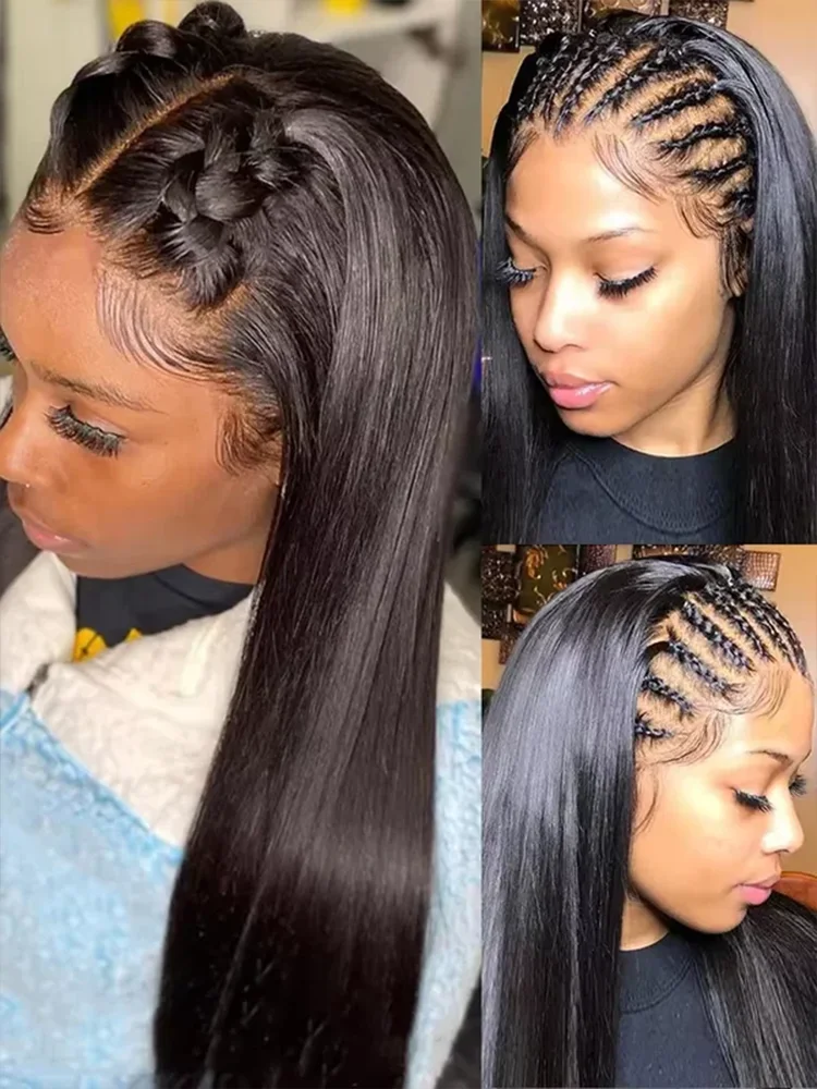 42 inch 13x6 Hd Lace Frontal Wig 250% Density 100% Human Hair Pre plucked Brazilian Straight Lace Front Wigs For Black Women
