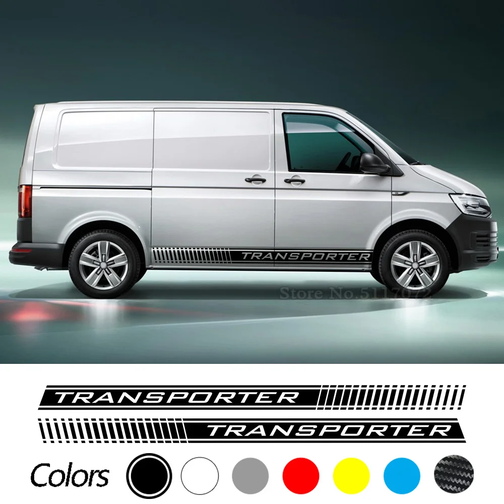 Adesivi Per Decalcomanie Laterali Auto Per Vw Transporter Camper Van Graphics T4 T5 T6 Caddy Sport Stripes Accessori Auto