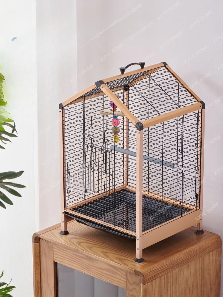 

Bird Cage Parrot Cage Home Villa Luxury Cage Collection Weft Threads Tiger Skin Peony Xuanfeng Special Cage Thrush Bird Cage