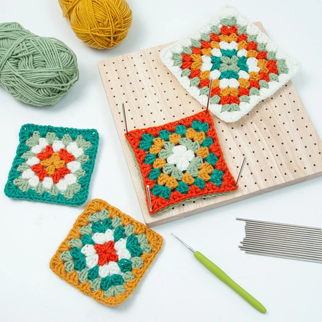 Luxury Bright Granny Square Crochet Blanket Kit  Crochet blanket, Crochet  blanket kit, Crochet blanket diy