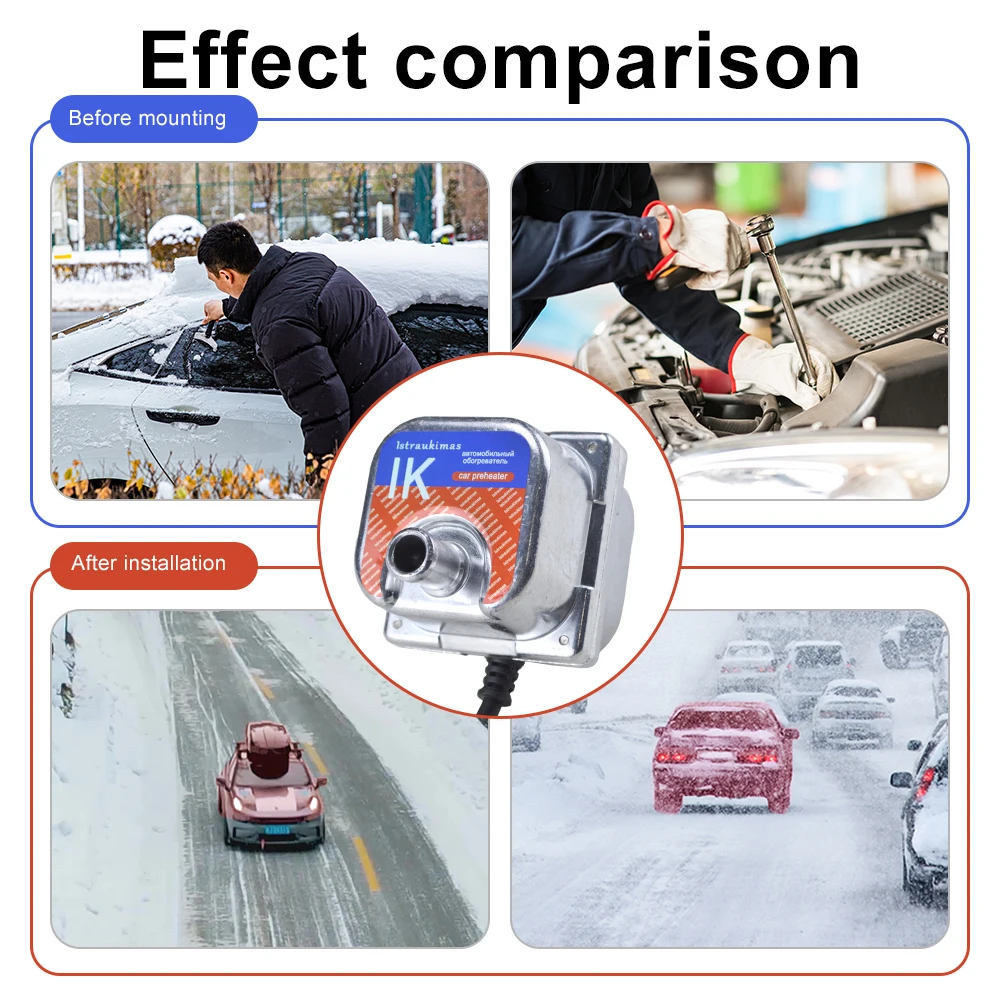 1500W 220V Auspuff Auto Motor Kühlmittel Heizung Pre-Start Parken  Autoheizung Elektrische Vorwärmer für unter EU-Stecker