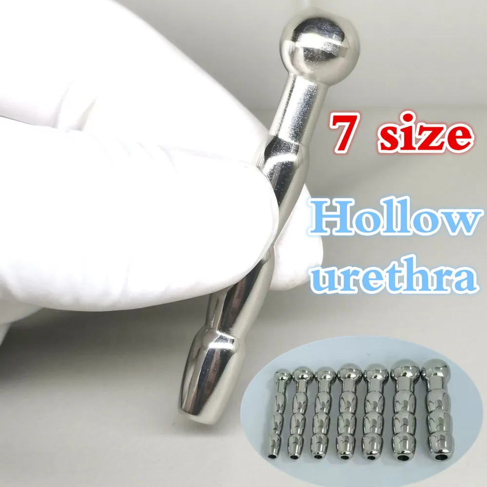 18 Men gay chub urological catheter Stainless Steel Urethral Dilator Penis Plug Hollow Urethral Sound Sex Toys External Catheter