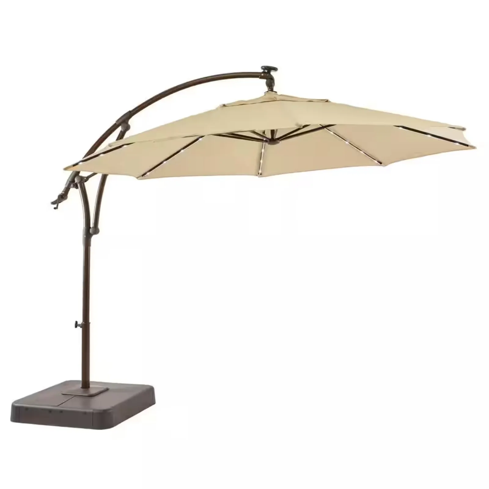 11 foot cantilever aluminum steel solar LED offset outdoor terrace umbrella-