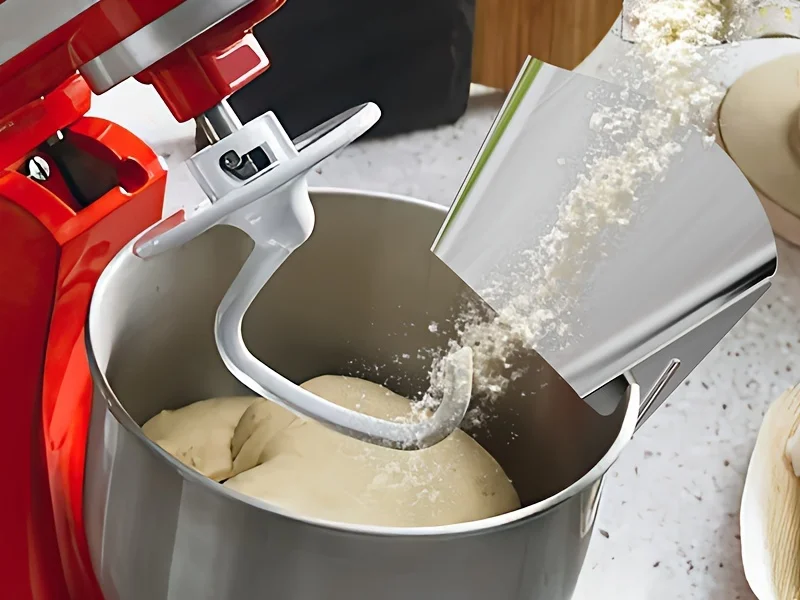 1pc Stainless Steel Pouring Chute Suitable For KitchenAid Mixer Bowl Accessoriesi, Dshwasher Safe, Sturdy and Durable
