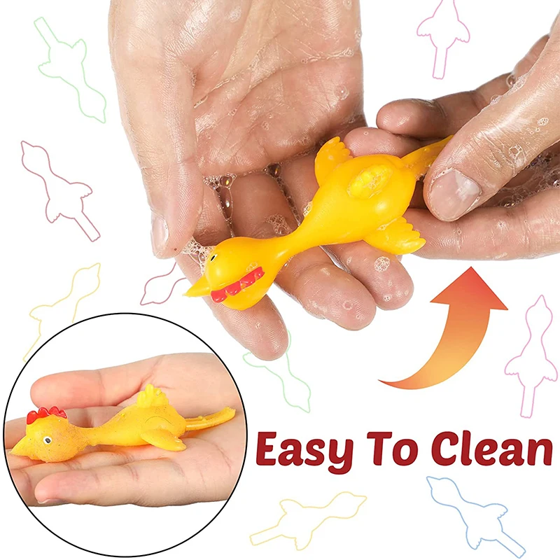 Slingshot Chicken Funny Rubber Flicking To Ejection Toy Turkey Flingers Stretchy Game Party Favor School Activity Gifts rubber flicking toy
