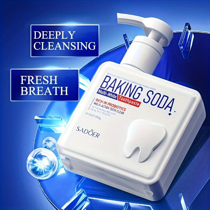 Dentifricio detergente al bicarbonato di sodio con probiotici, pulizia profonda, sbiancante e illuminante, 300 g_voghion.com