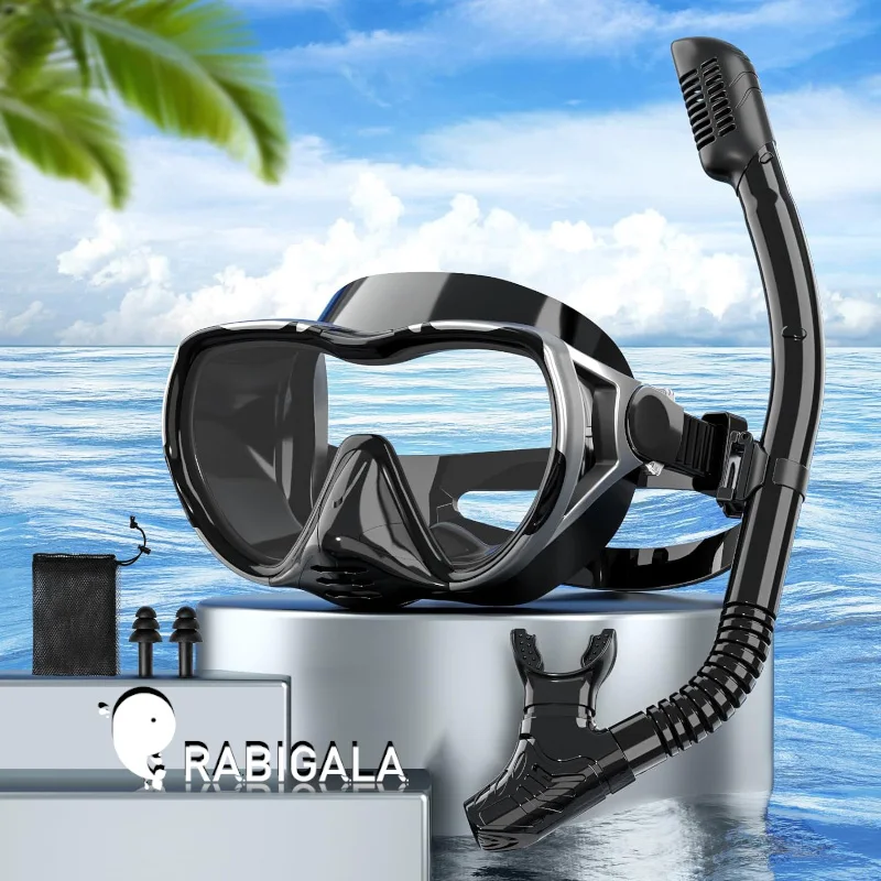 Diving Goggle Set Snorkelling Mask Adult Anti-fog & Leakage Diving Mask Food Grade Silicone