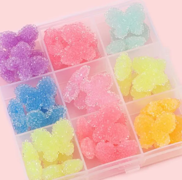

1pcs Resin particles feel full of sugar butterfly bead Spacer Beads For DIY Jewelry Making Bracelet Necklace Wholesale