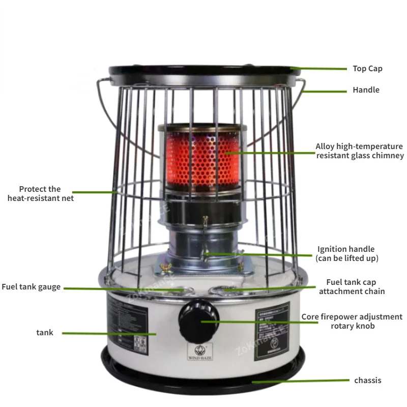 6L Kerosene Heater & Stove 360° Surround Portable Radiant Heater  Kerosene Heater for Home ,Garage, Camping,Hunting,Cooking 3
