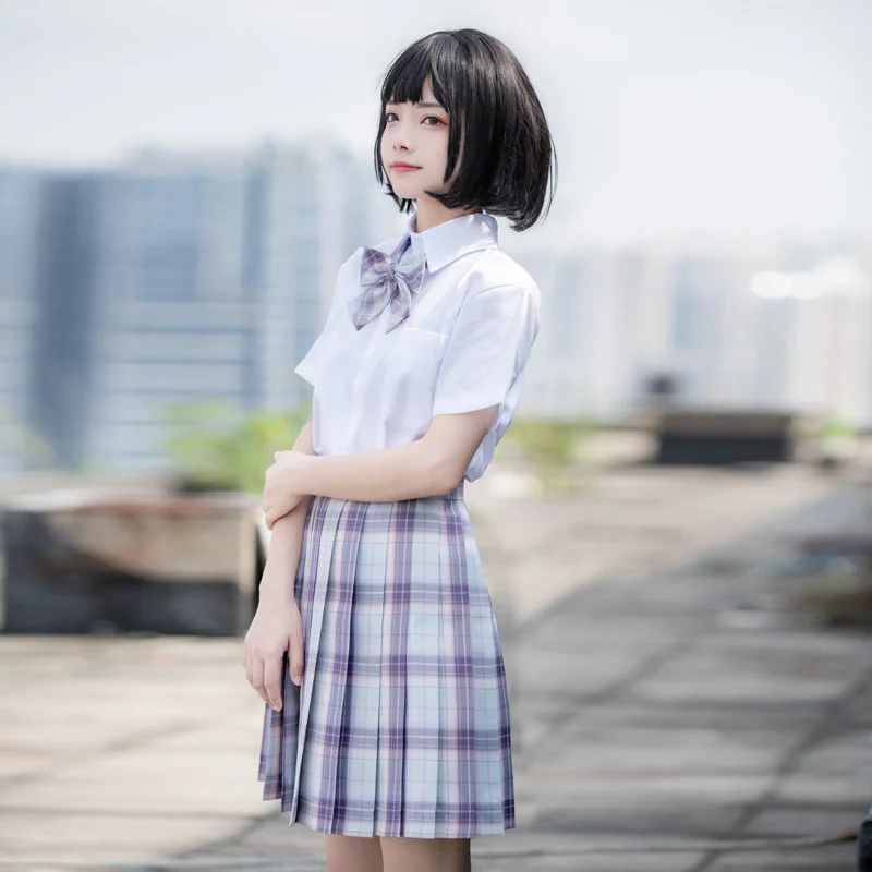Wen A-line Pleated Skirt Sweet and Versatile College Style Jk Plaid Short Skirt Goth Dresses Women Lolita