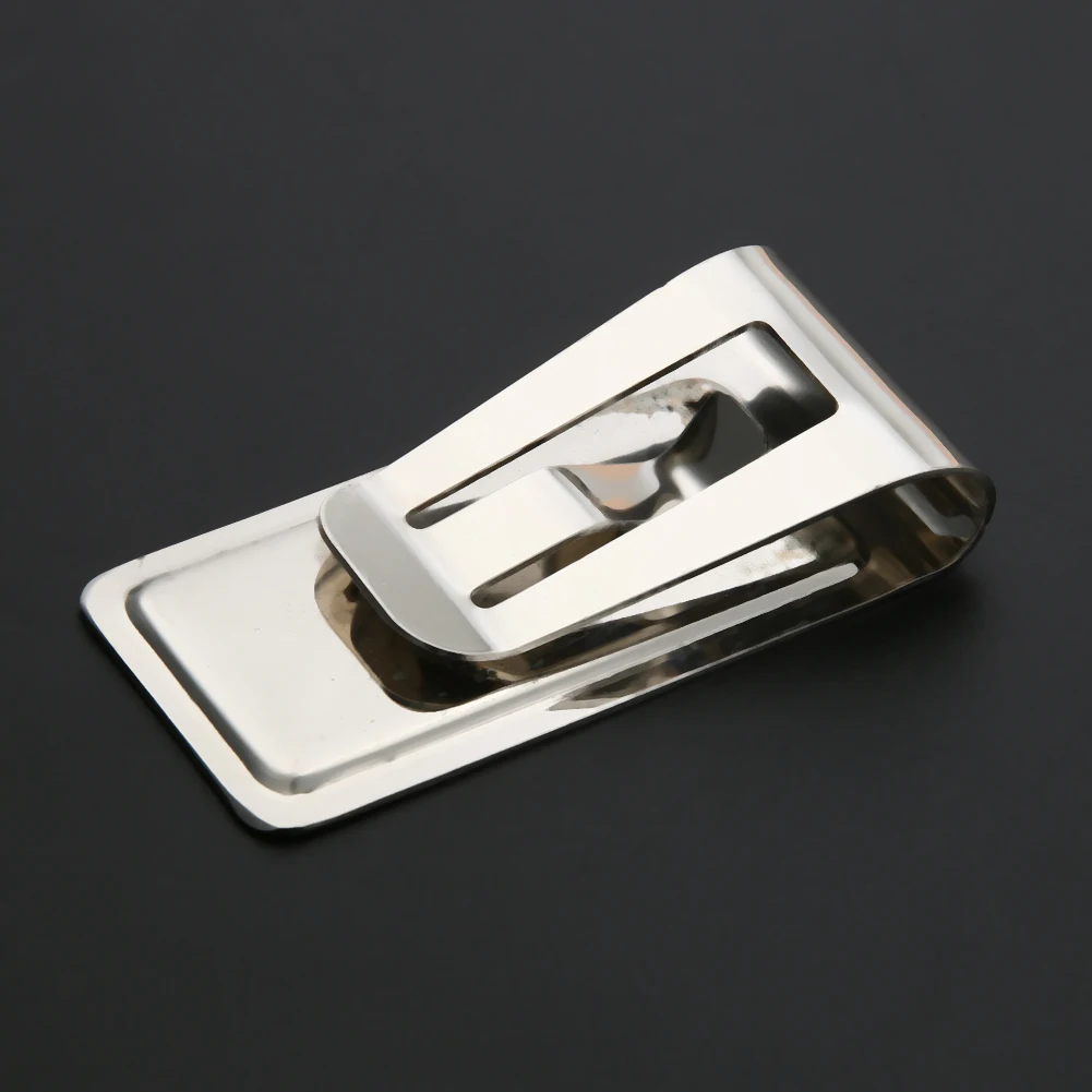 Stainless Steel Metal Money Clip Mini Wallet Cash Clamp Reusable Hollow Cash Holder for ID Credit Card Business Dollar