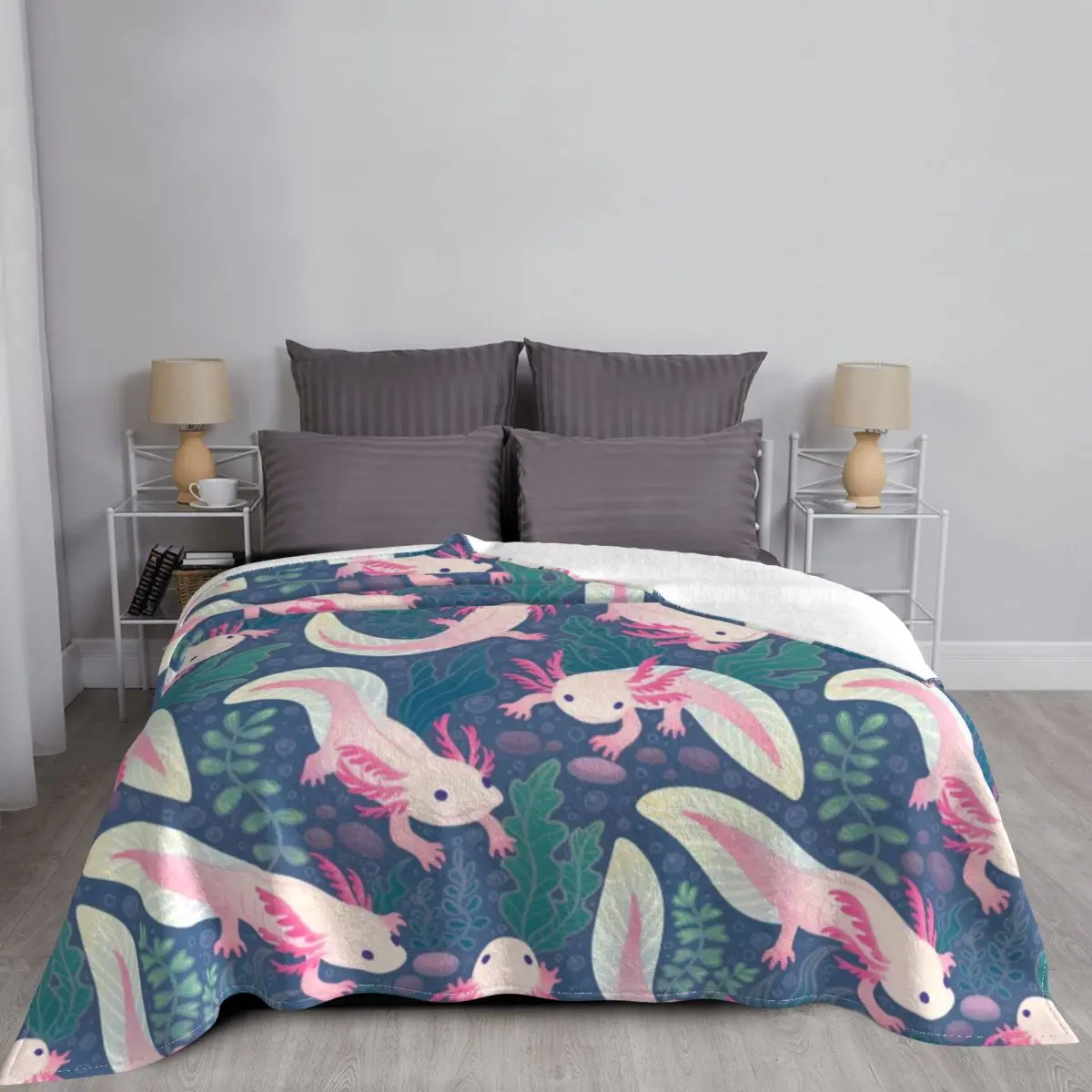 Axolotl-���� �ø��� ���, ī���� ���վش� ���� ħ�� ����� 200x150cm ħ�뺸�� ���� ���� ������ ���