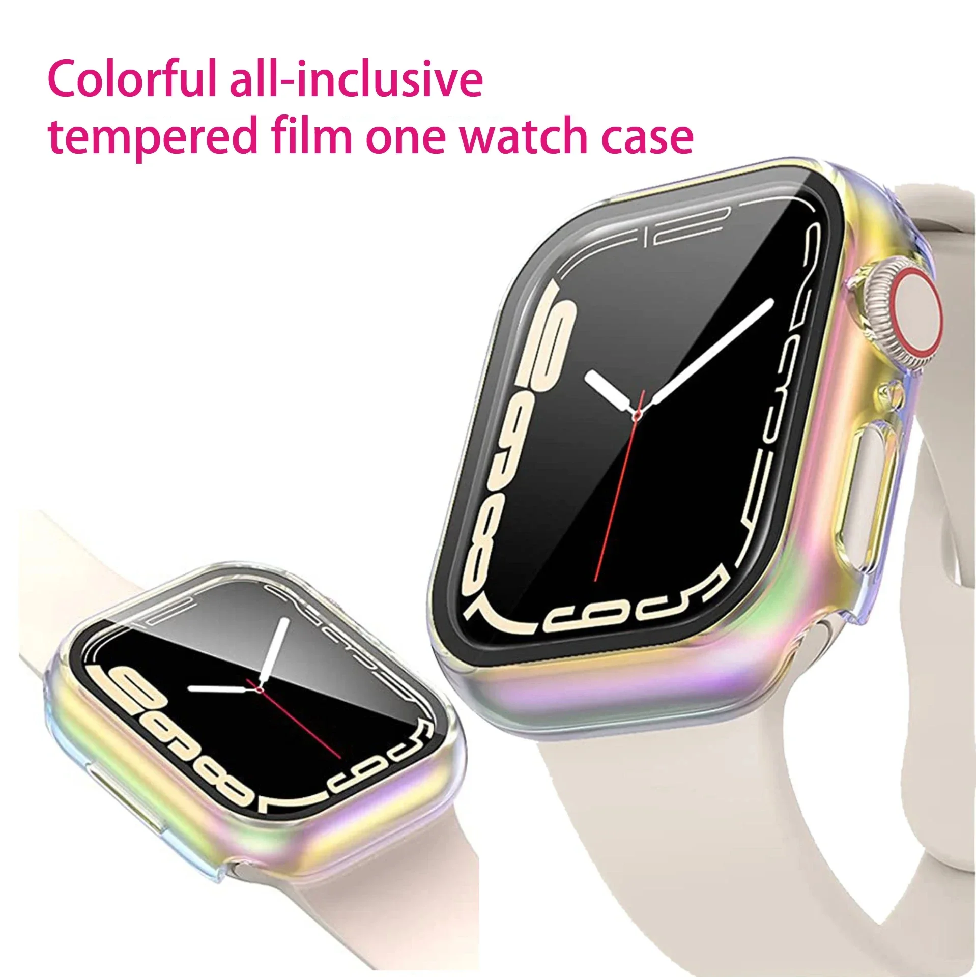 Vibrant Watch Case with Built-in Tempered Glass Screen Protector