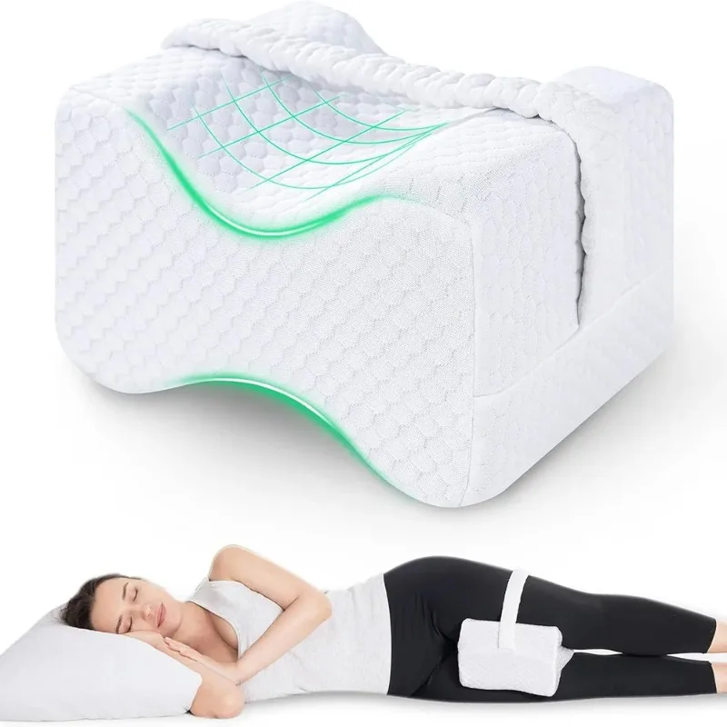 Knee Pillow for Side Sleepers with Straps Soft Memory Foam Leg Knee Pillow