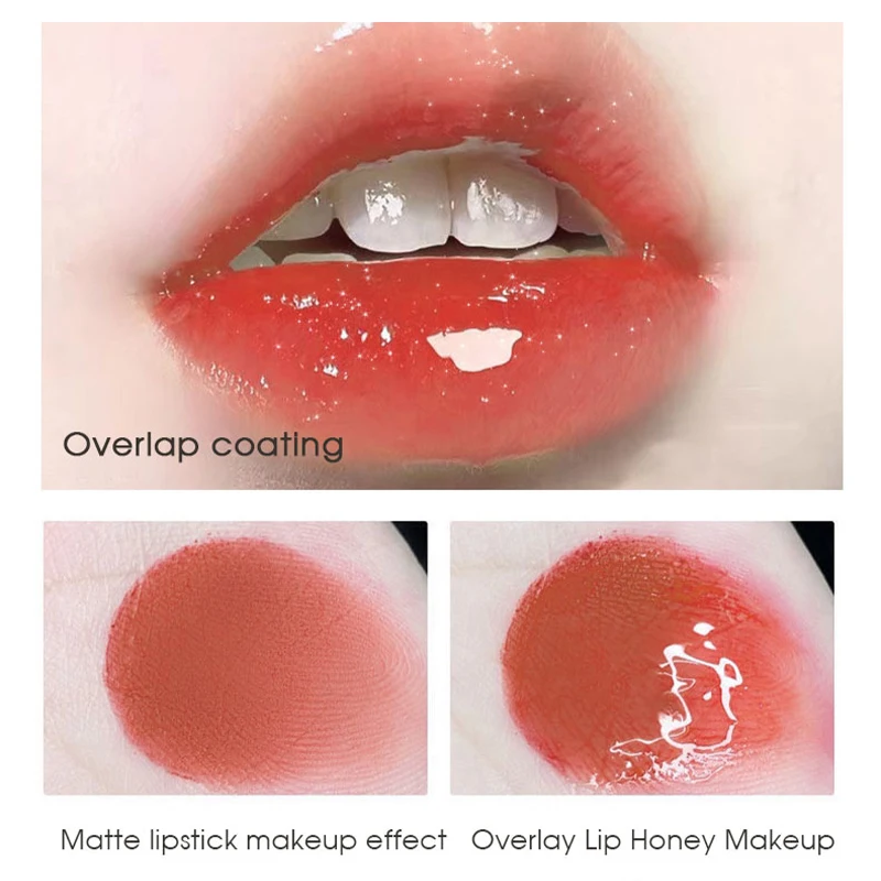 4 pack of sparkling lip balm lip care oil, transparent glass lip moisturizing and moisturizing 6
