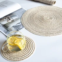 New Table placemats for table mat Ramie Insulation Pad Placemats Linen Non Slip Table Mats Home Decoration Pad Coaster 6