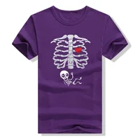 Maternity Halloween Skeleton T-Shirts Couple X-ray Baby Pregnancy Tee Men's Burger Food Funny Pregnancy Announcement Y2k Clothes 2