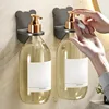 1/4/10pcs Wall Mounted Self-Adhesive Shampoo Bottle Shelf Adjustable Dispenser Shower Gel Bottle Rack Hook Hanging Hanger 2