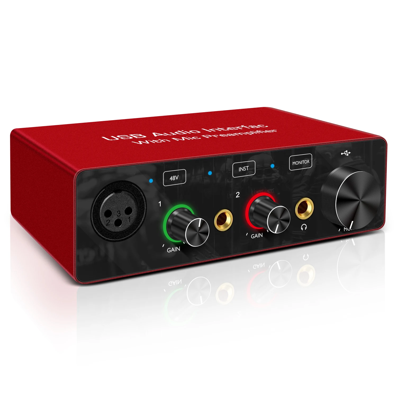 Vend om Indirekte nøjagtigt 48V Phantom Power Supply and Effect studio monitor music speakers external  sound card home recording audio interface usb _ - AliExpress Mobile