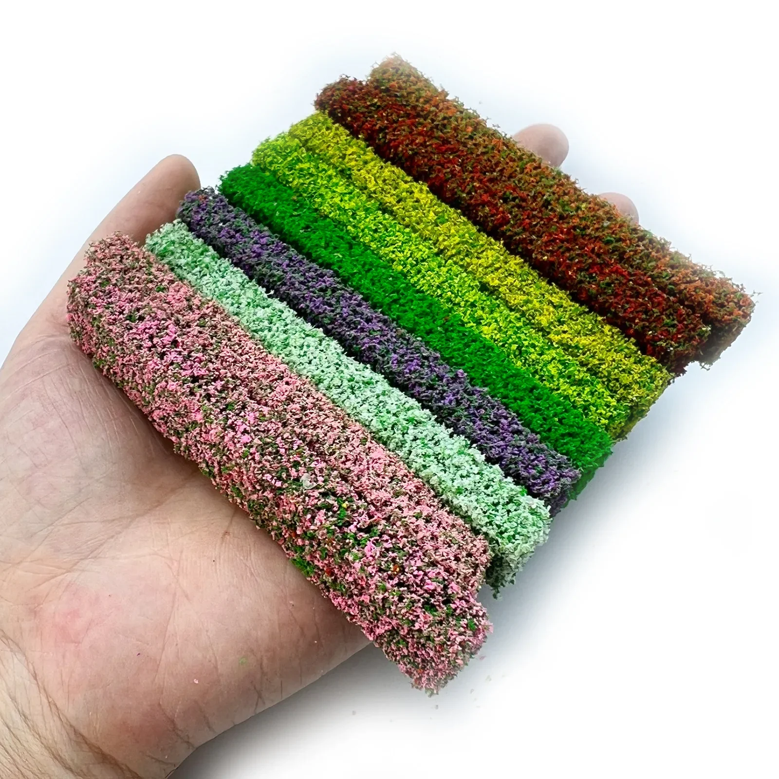 5개 인공 미니어처 헤지 스트립 모델 관목 스트립 DIY 모델 제작/정원 장식/샌드테이블 빌딩 랜드스케이프/디오라마용