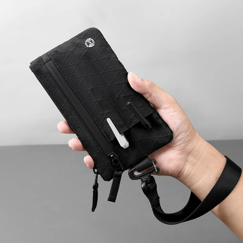 Zip Clutch with Wristband, Passport Holder Zipper Wallet and EDC Carrier - Weatherproof and RFID Blocking - 3 External Slots
