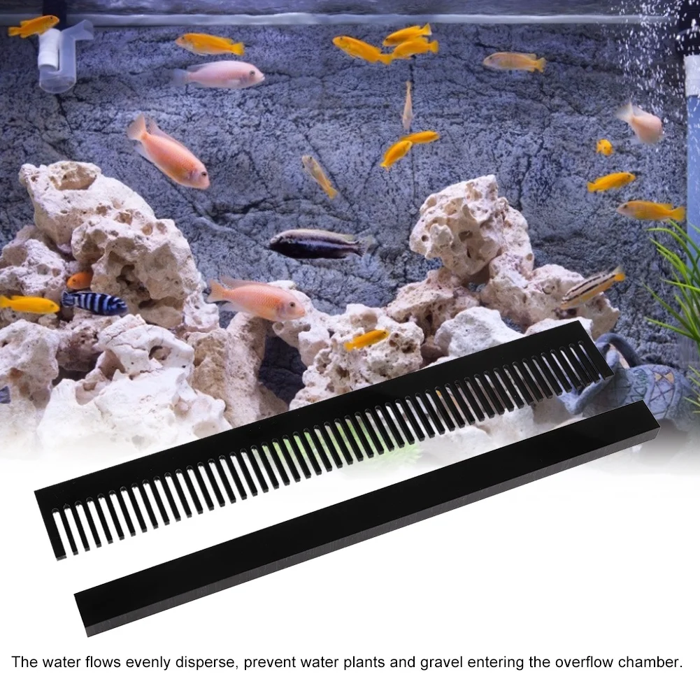 Aquarium Comb Marine Sump Comb Overflow 320mm Length Black Aquarium Fish Weir Overflow Removable Marine Sump