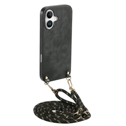 Crossbody Lanyard Matte Phone Case with Long Necklace Cord - Protective Back Cover - Google Pixel 9 Pro (SD0723)