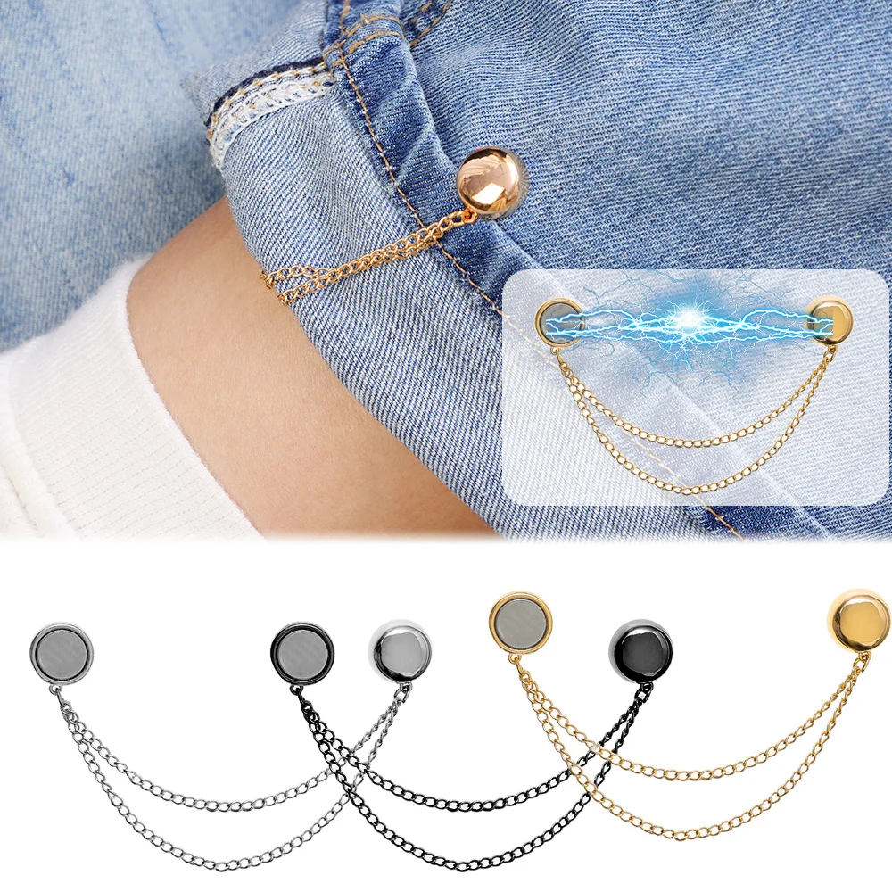 3 Pairs Silver Magnetic Adjustable Trouser Clips