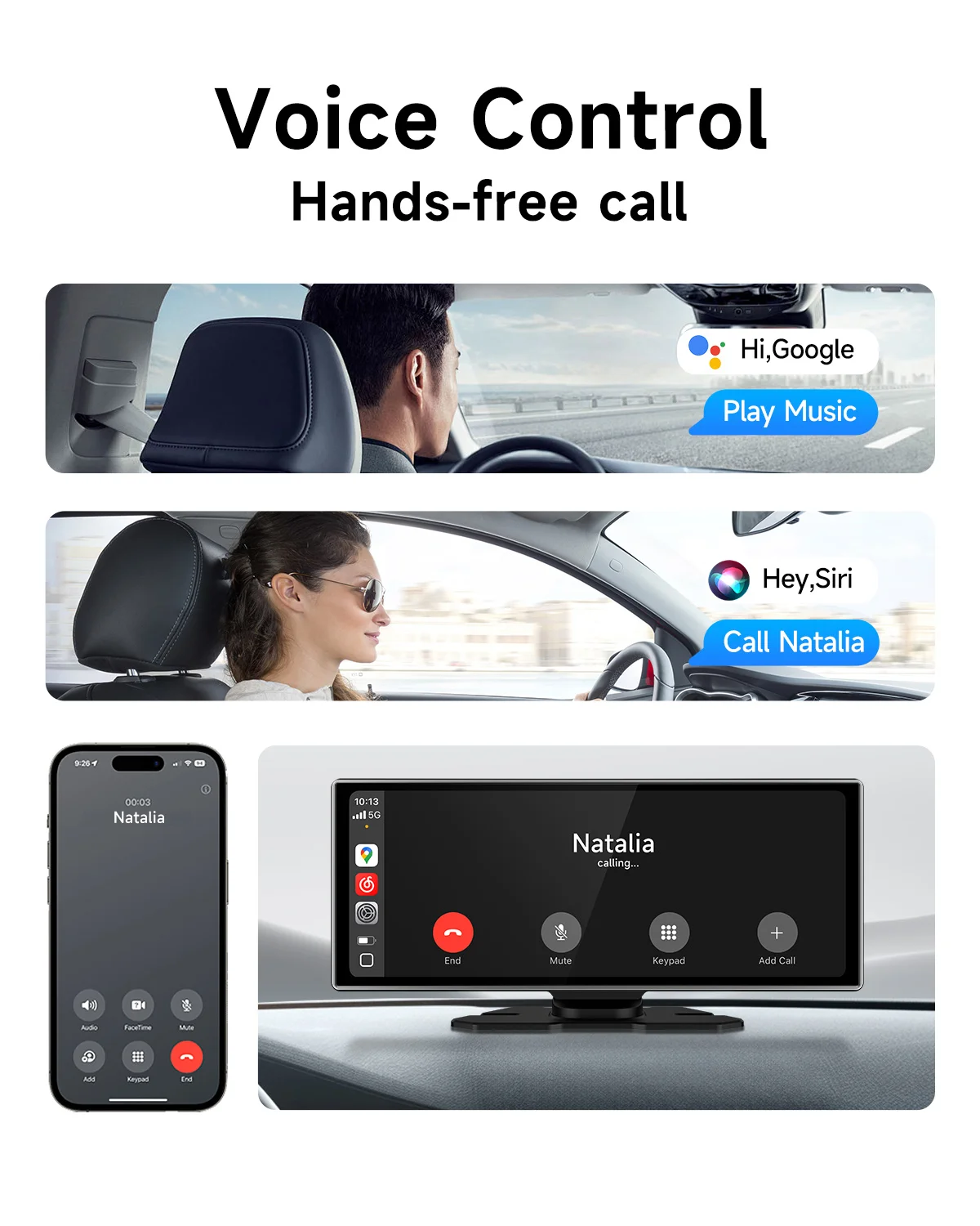 11.26 inch IPS Touch Screen CarPlay Radio Multimedia Video Player Portable Wireless Carplay & Android Auto Bluetooth Car Audio