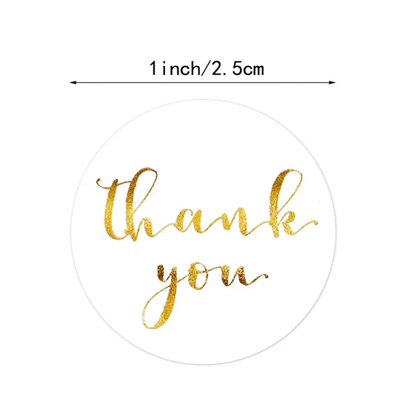 500pcs Kraft “Thank You” Round Stickers 3