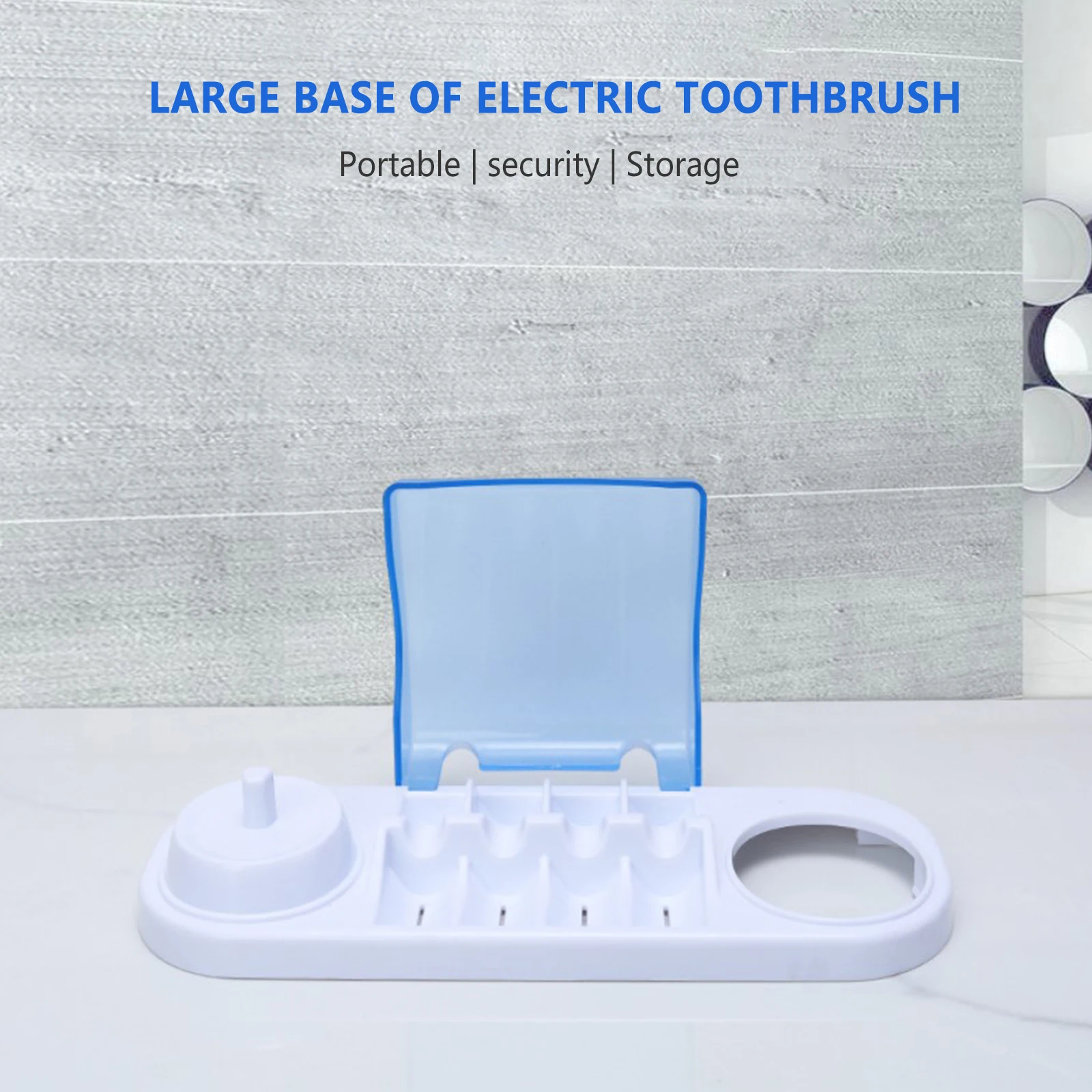 Portable Electric Toothbrush Holder for Oral B Travel Safe Case Box Toothbrush Bathroom Storage Case with 4 Brush Head Box Cover