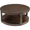 40" Round Coffee Table for Living Room, 2 Tier Traditional Round Circle Wooden Center Coffee Table, Café Tables 2