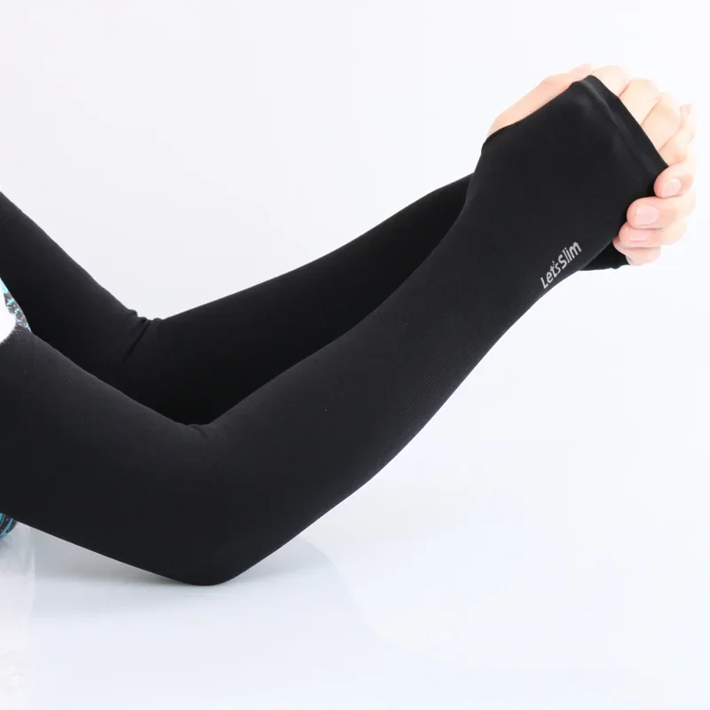 Pure Color Ice Sleeve Sun Protection Fishing Sleeve Customizable Men's Black Women's White Ice Silk Cover
