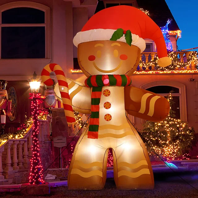 Juguete de decoración inflable de Navidad con luces LED integradas, modelo inflable para interiores y exteriores, adorno para fiesta de Navidad, decoración de jardín de Año Nuevo - Image 2