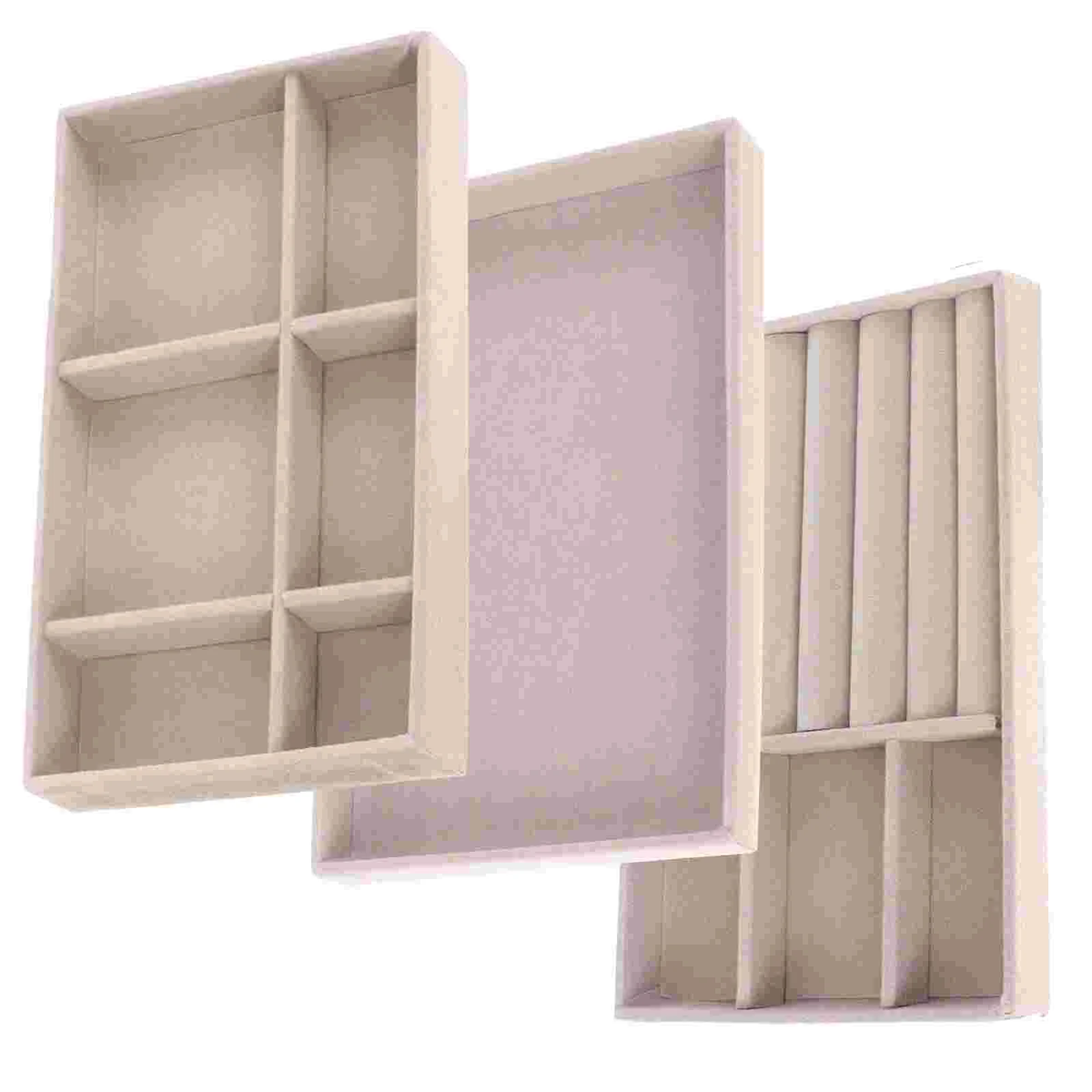 

3pcs Jewelry Display Trays Trinket Organizer Tray Jewelry Showcase Display Tray