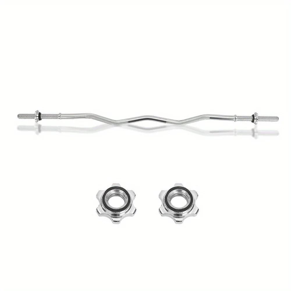 Barbell bar Weight bar Chrome Lifting With Spin Lock 1.2-meter curved pole Olympic weightlifting fitness equipmen