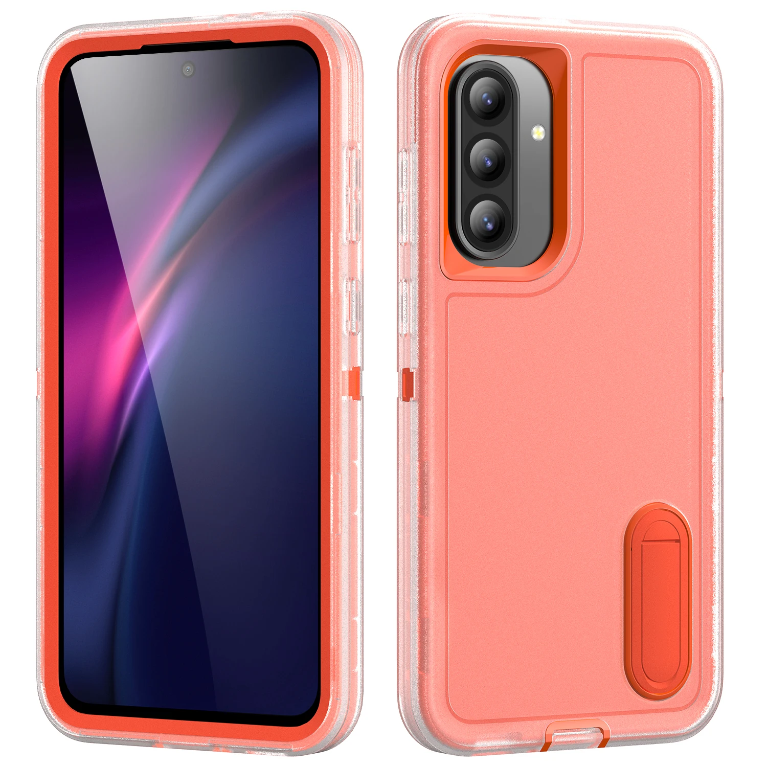 Ultimate 3-in-1 Heavy Armor Phone Case with Hard Plastic Frame and TPU Silicone Back Cover