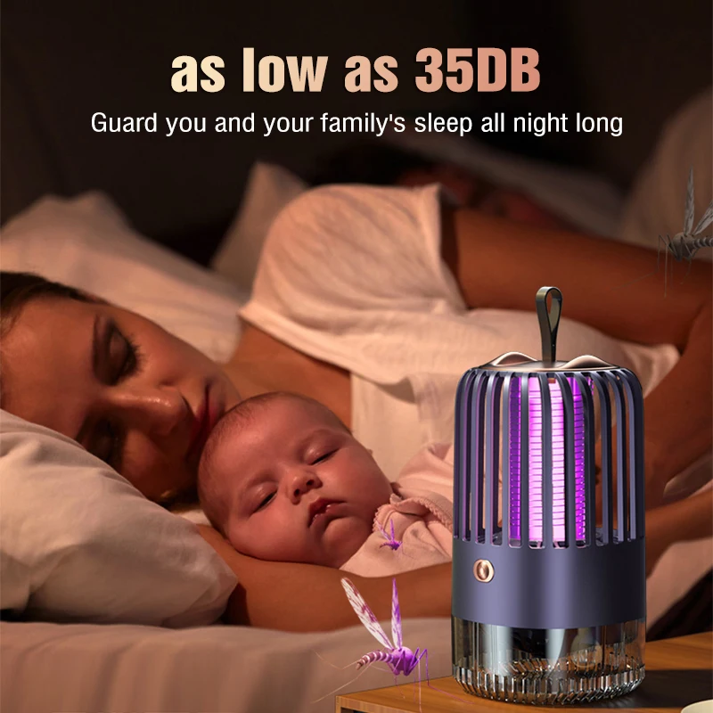 Electric Shock Mosquito Killer Lamp UV Light Mosquito Killer Repellent Anti-mosquito Lamp Rechargeable Mute Trap Bug Zapper