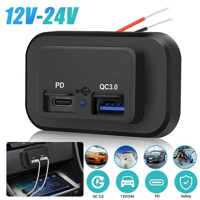 New Dual USB Car Charger Socket 12V/24V 4.8A USB Charging Outlet
