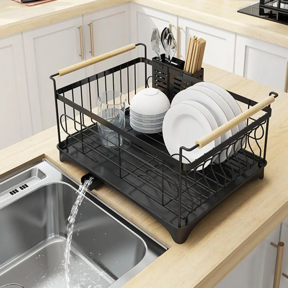 Kitchen Storage Rack Largecapacity Rustproof Stainless Steel Dish