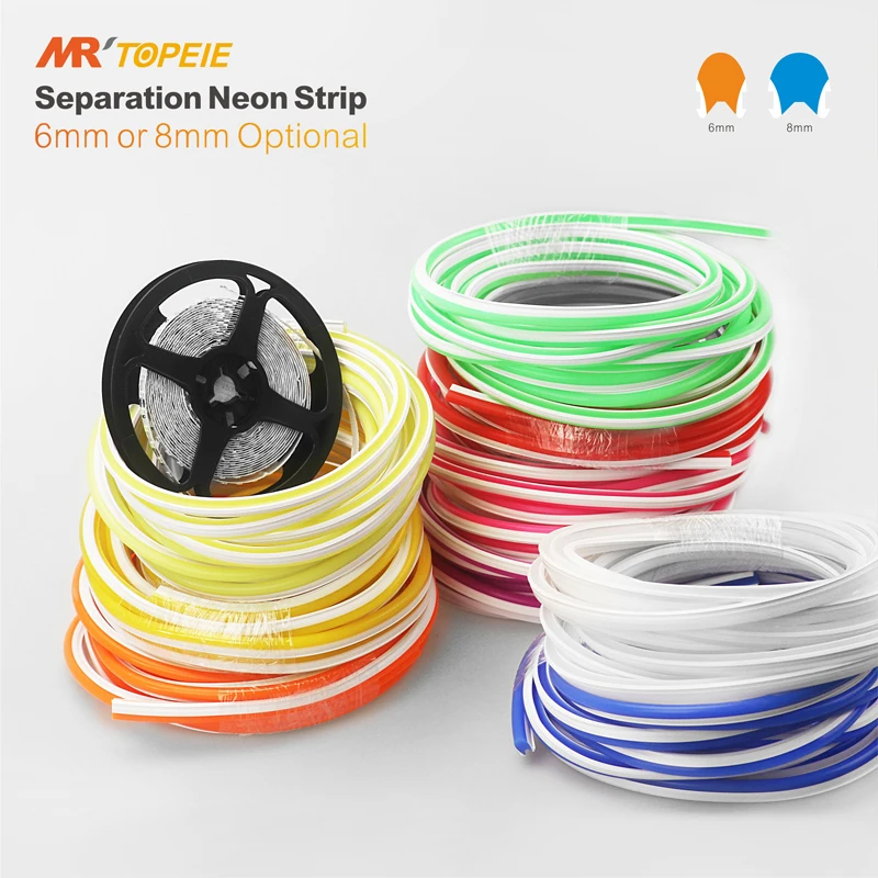 6/8mm 5M/Rolls DIY Separate Silicone Neon Strip 120Leds S-Bendable Newly Flexible Led Tape For LED Neon Sign Waterproof IP67 1