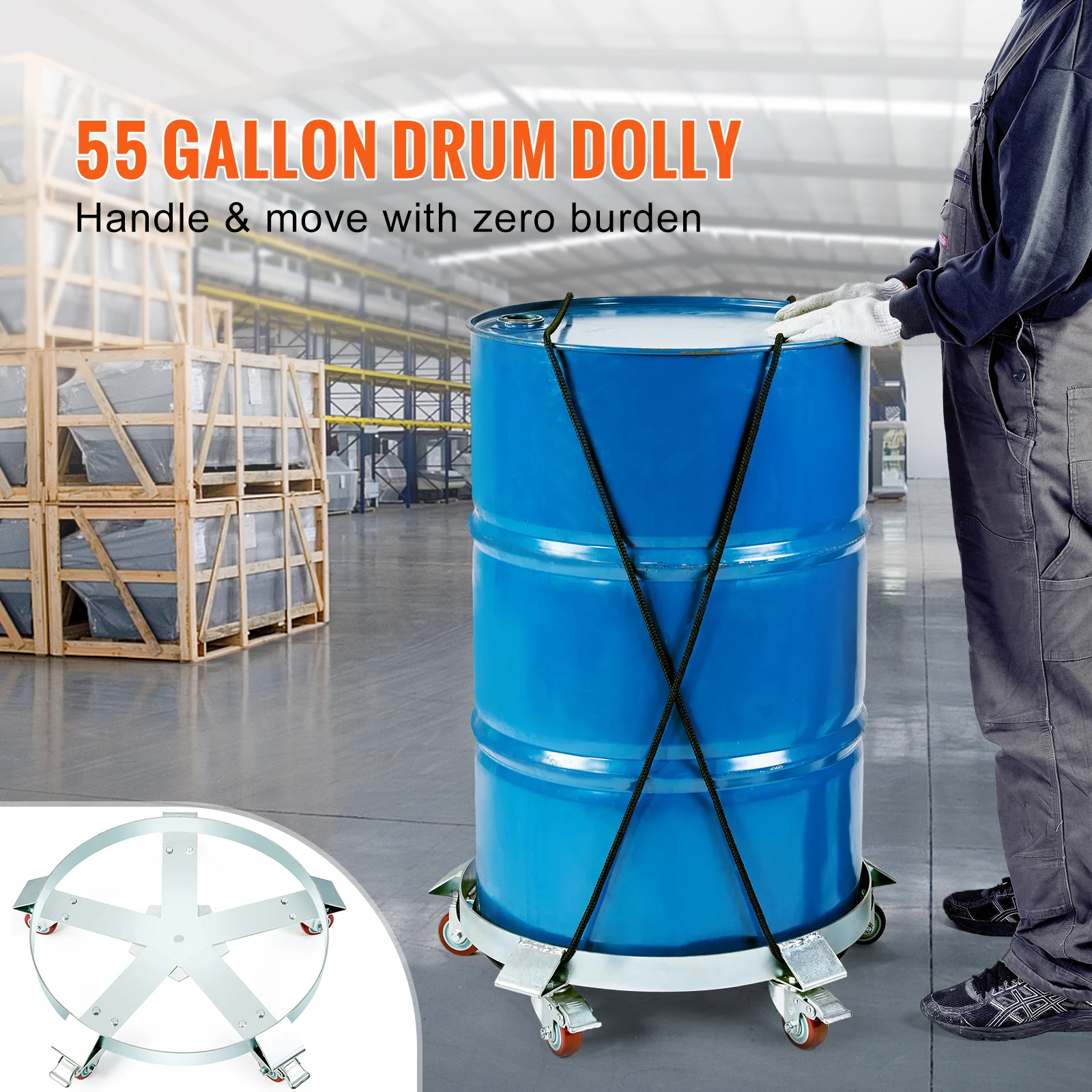 Heavy Duty Steel Drum Dolly for 55 Gallon Barrels