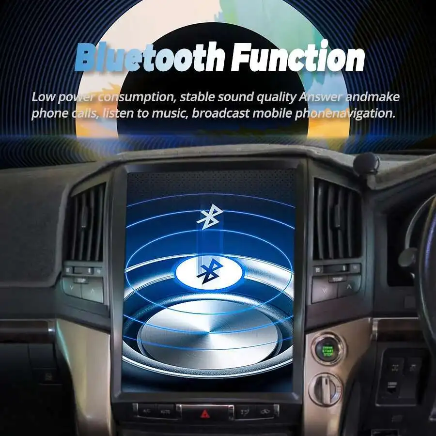 15.6 inch Android 14 Car Video Player Tesla Radio For Toyota Land Cruiser 200 LC