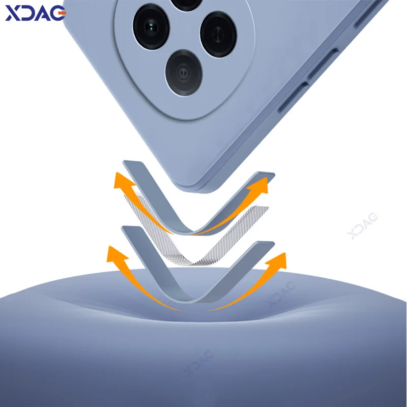 Luxury Dual Layer Cellphone Case with Camera Protection - Soft Square Liquid Silicone Cover