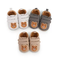 0-18M Baby Girls Boys Casual Sneaker Spring Autumn Anti-Slip PVC Sole Bear Embroidery Infant Toddler Shoes 1