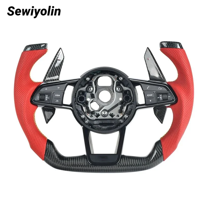 

Car Steering Wheel Fit For All Audi R8 TTS TT 2010-2021 A3 A4 A5 A7 RS3 S4Models Start Buttons Sport Wheel Custom Racing Wheel