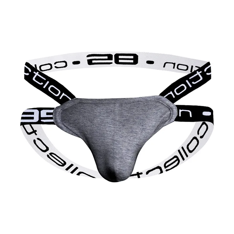 BS 85 Men\'s Panties Low Rise U Convex Tight Cotton Men\'s Double Butt Lift Thongs BS3501