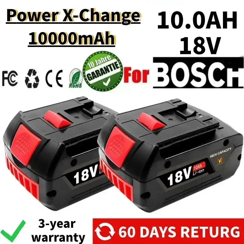 

100% Original 10ah Rechargeable Lithium Ion Battery for Bosch 18V 6.0A Backup Battery Portable Replacement BAT609 BAT609G 618